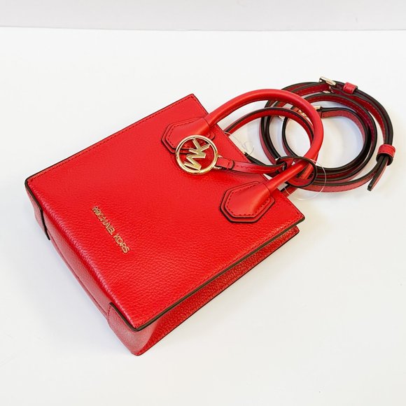 Michael Kors Mercer XS MINI Shopper Crossbody Bag Red Flame - Picture 6 of 12